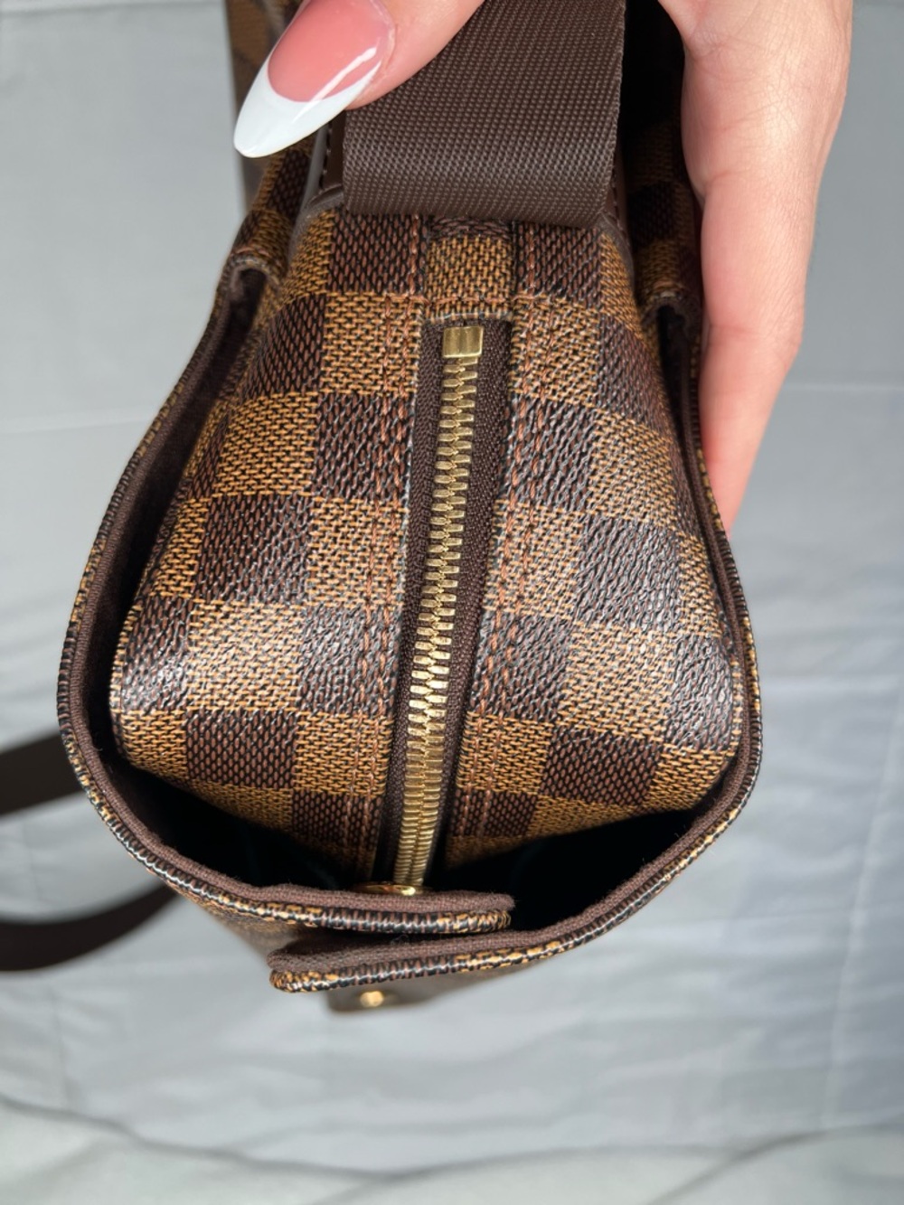 Louis Vuitton Brown Checkered Messenger Bag - Picture 7 of 12